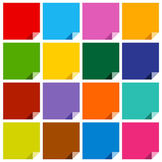 Colored blank squares