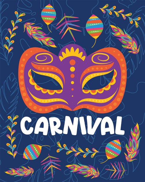 Colored brazilian carnival poster Vector