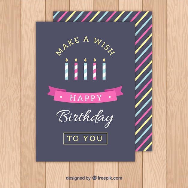 Vector colored candles birthday card