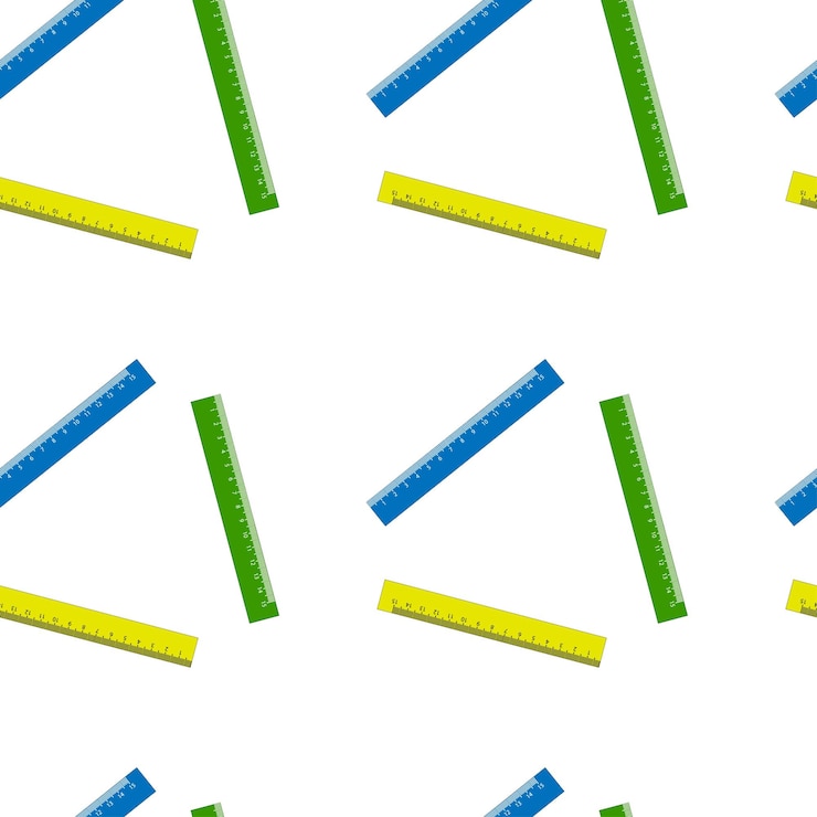 Vector colored centimeter rulers on a white seamless background