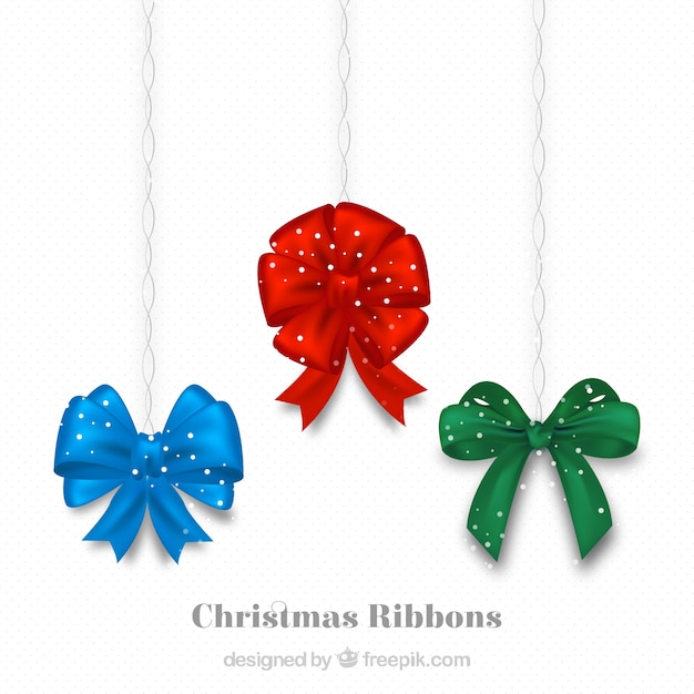 Vector colored christmas ribbons pack