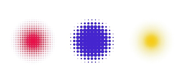 Colored circle dotted halftones isolated