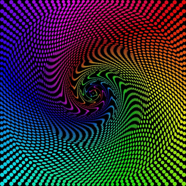 Colored circles balls on a black background is insulated