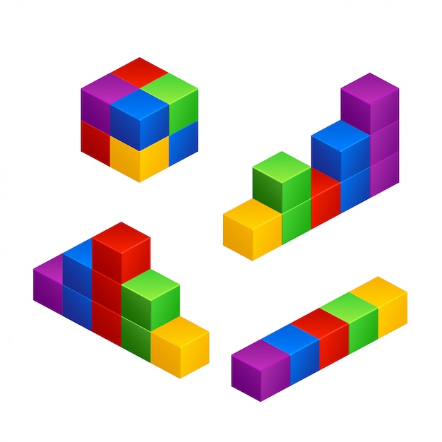 Vector colored cubes