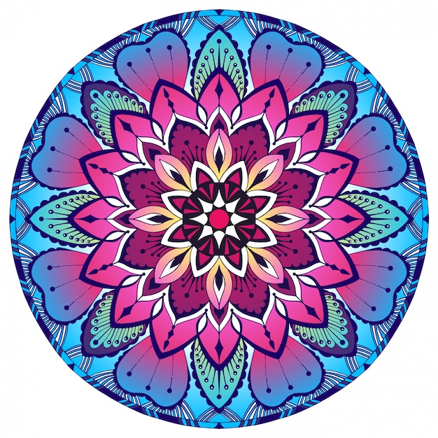 Colored decorative mandala. oriental pattern