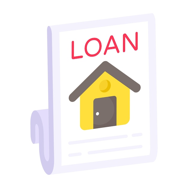 A colored design icon of loan paper