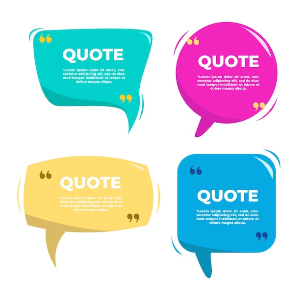 colored dialog balloons quotes vector