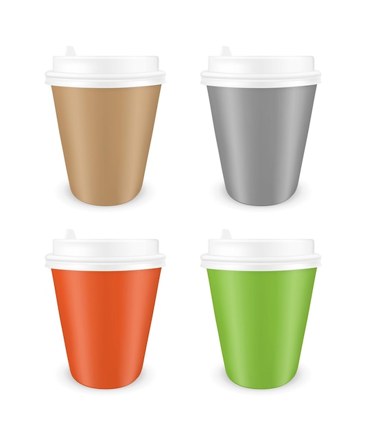 Colored disposable paper coffee cup