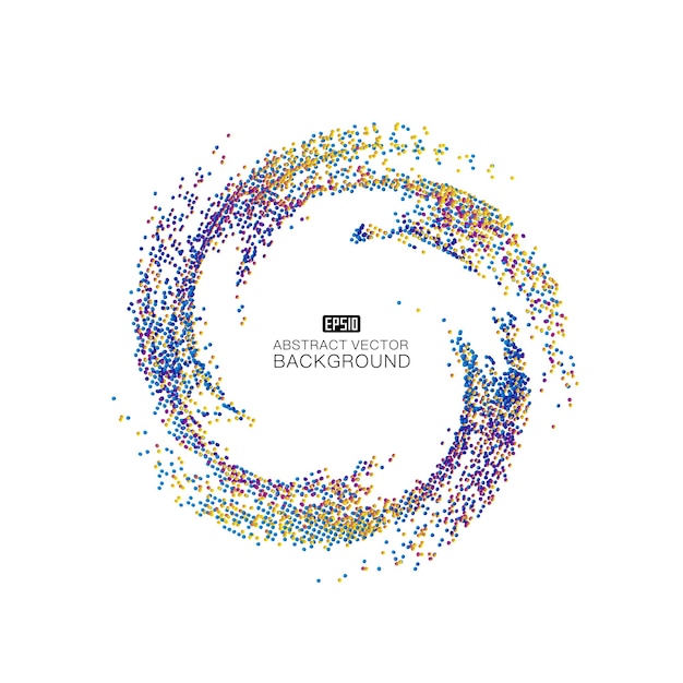 色付きのドットは、らせん状の抽象的な図を形成します