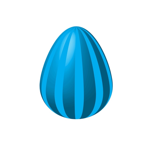 Vector colored easter egg 3d with vertical stripes decorative vector design element on white background