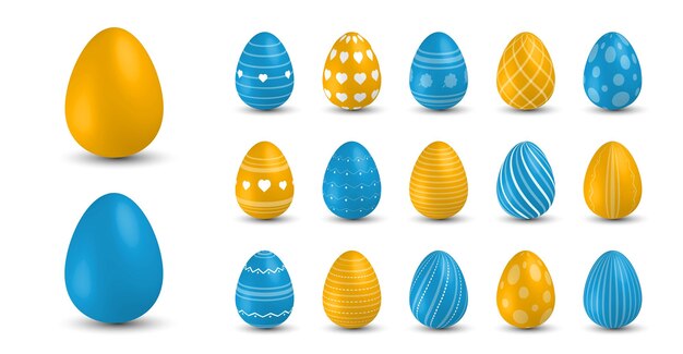 Colored Easter Eggs. 3d easter egg, spring holiday Ukraine traditional symbol.