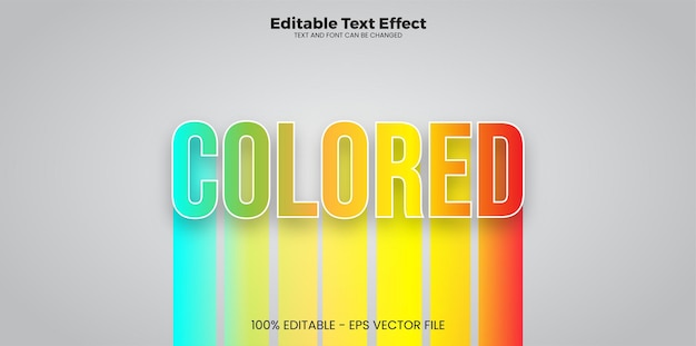 Colored editable text effect in modern trend style