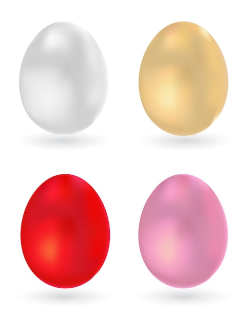 Colored egg 3d icon set