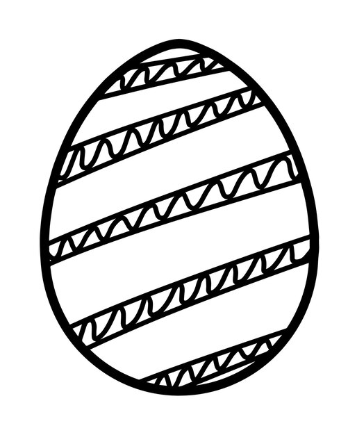 Vector colored egg for easter doodle linear