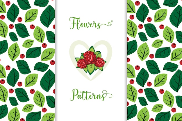 인쇄 및 그래픽 프로젝트를 위한 유색 꽃 패턴 식물 디자인