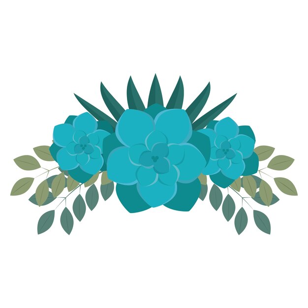 Colored flowers Spring season Vector