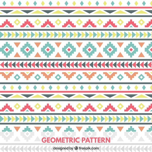 Vector colored geometric pattern in tribal style