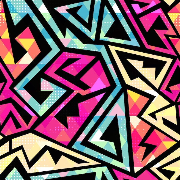 Colored geometric seamless pattern