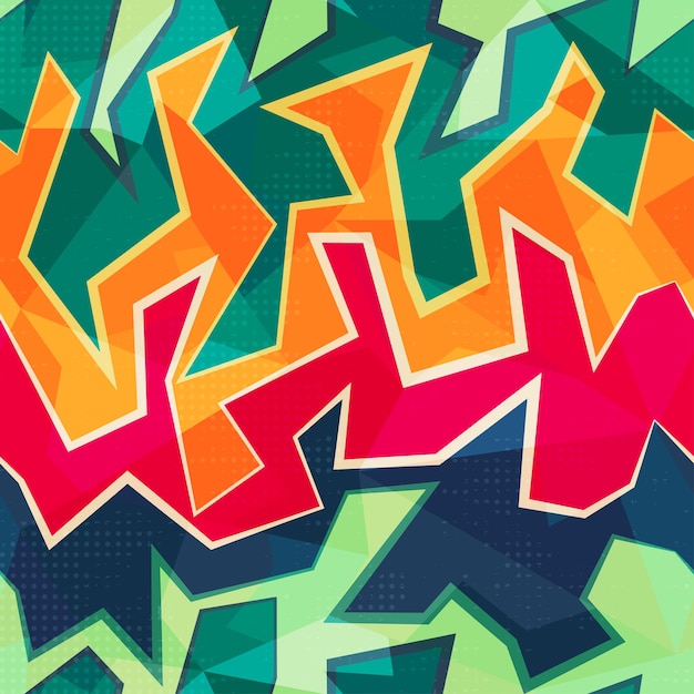 Colored graffiti seamless pattern