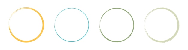 Вектор Цветная гранж-круглая кисть чернильная рамка задает векторную иллюстрацию