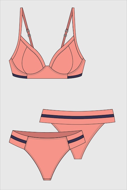 COLORED GYM BRA AND PANTY ACTIVE WEAR FOR WOMEN VECTOR