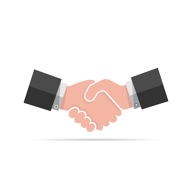 Colored handshake icon on white background