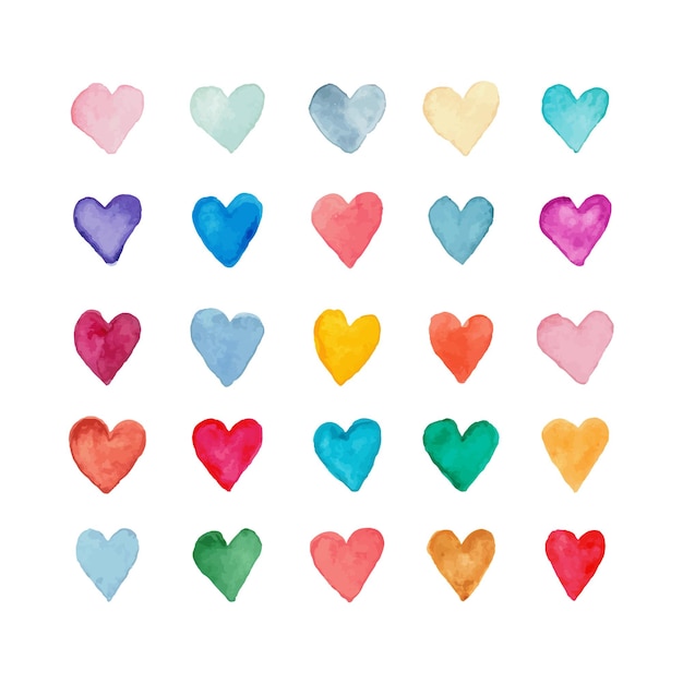 Vector colored hearts collection