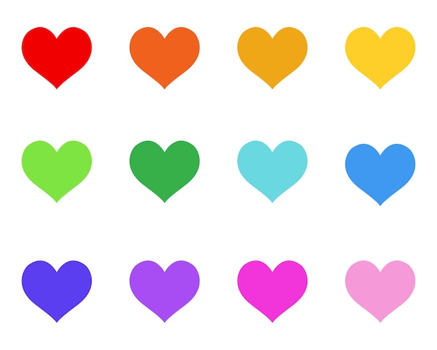 Colored hearts