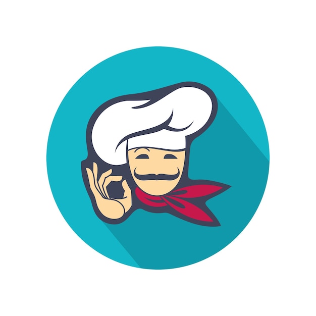 colored icon with whiskered chef