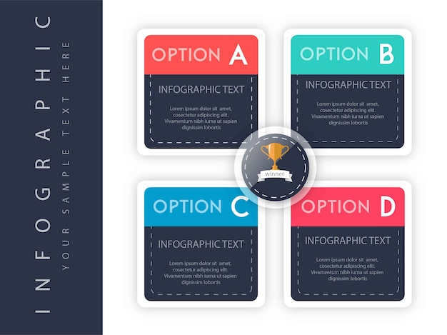 Vector colored infographic with four option