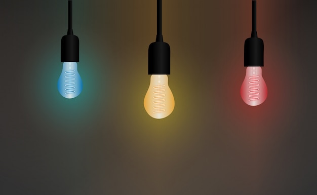 Vector colored lamps