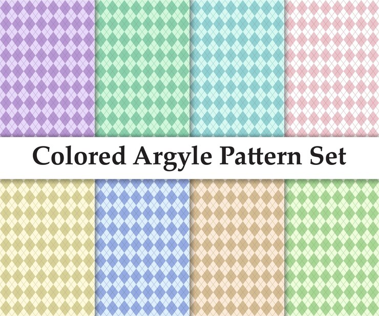 Vector 색이 밝은 argyle 무 패턴 세트