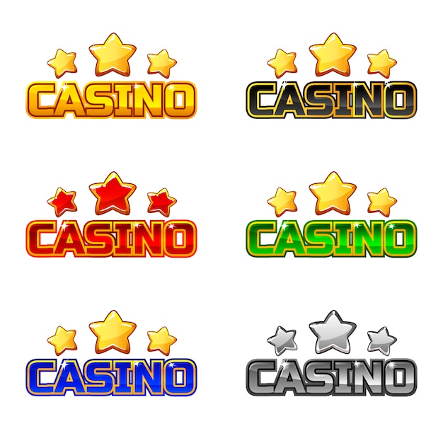 Colored logo text casino and star For Ui Game element