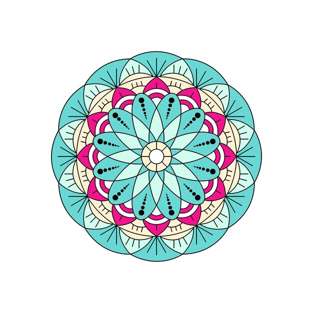 Mandala colorata su bianco