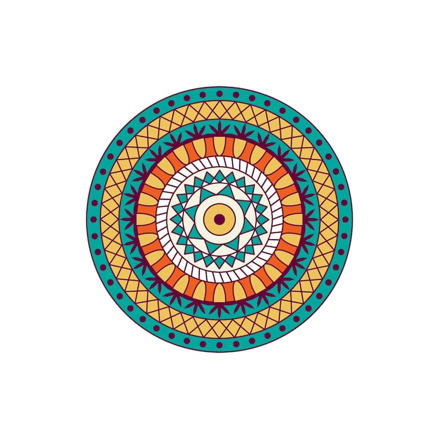 Vector colored mandala on white