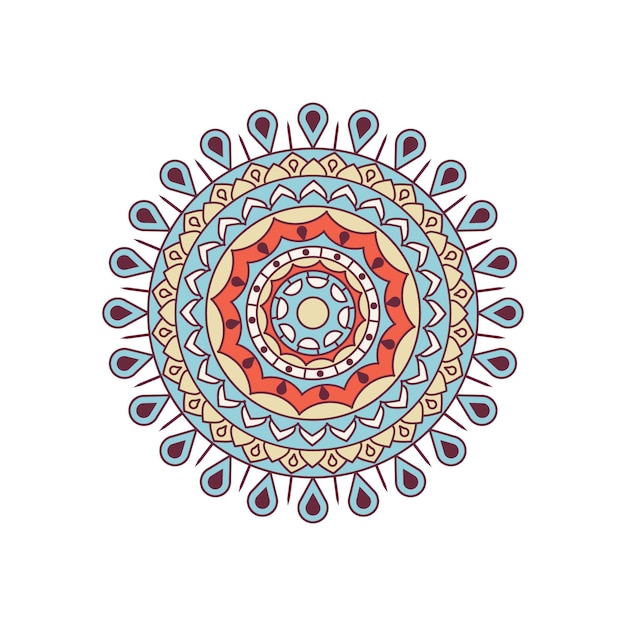 Mandala colorata su bianco