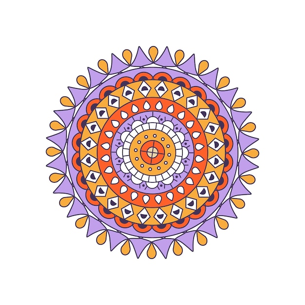 Mandala colorata su bianco