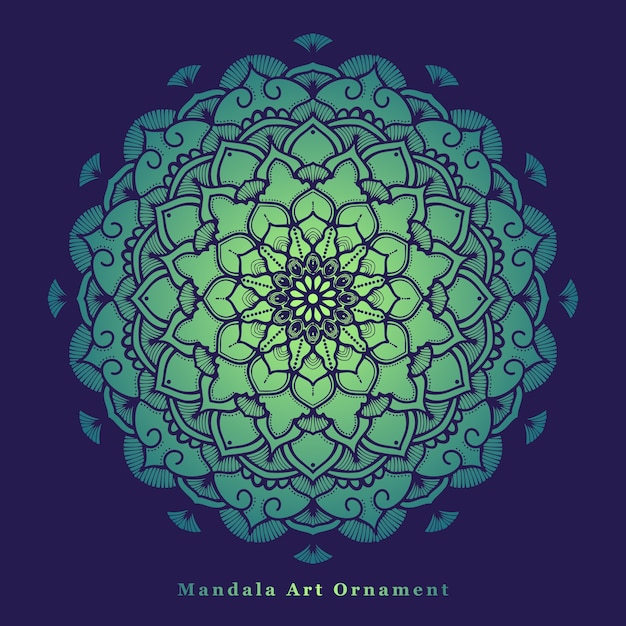 Colored mandala with beautiful green gradient