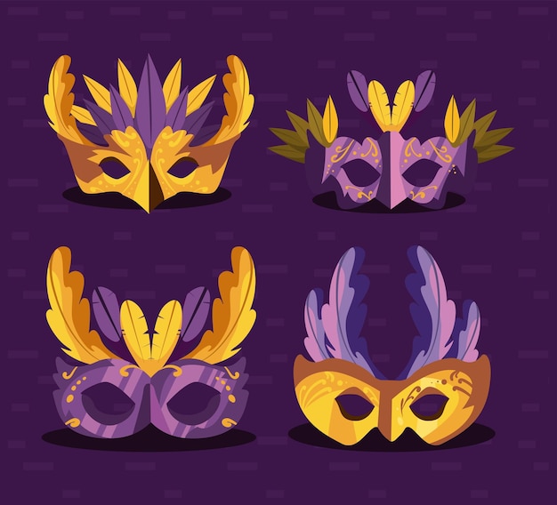 Colored mardi gras masks