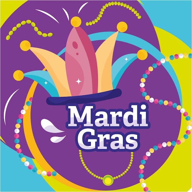 Colored mardi gras template jester hat Vector