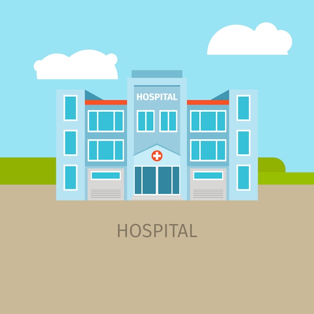 Colored medical hospital building