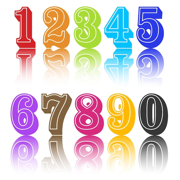 Colored numbers set