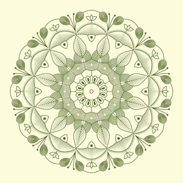Vettore motivo floreale arabesco ornamentale colorato mandala