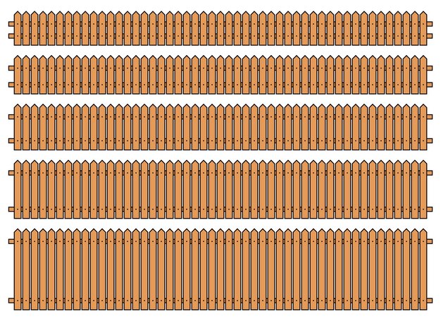 Colored outline fence in flat style vector illustration isolated on white