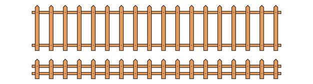 Vector colored outline fence in flat style vector illustration isolated on white