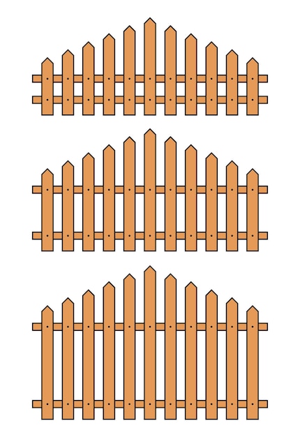 Colored outline fence in flat style vector illustration isolated on white