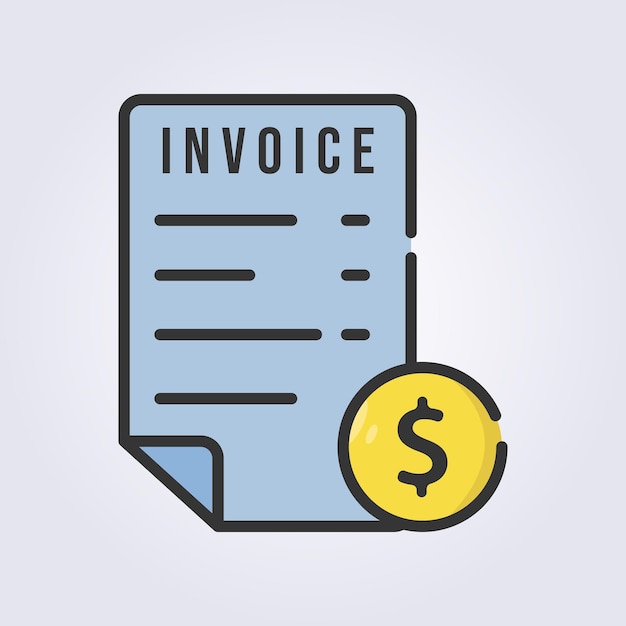 colored outline invoice icon logo vector illustration design