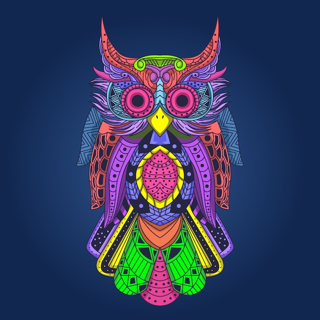 Premium Vector | Colored owl artwork