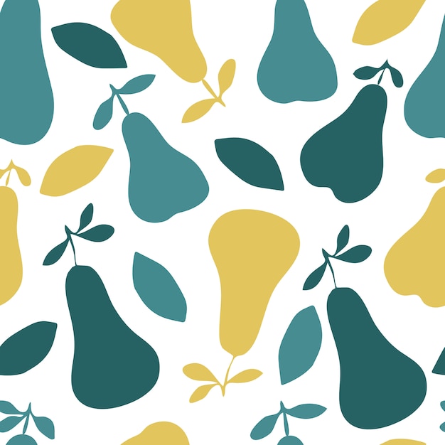 Colored pears seamless pattern 