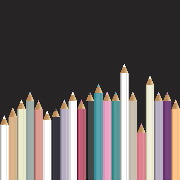 Sfondo di matite colorate con spazio vuoto per il campo di testo